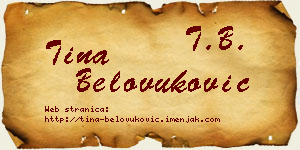 Tina Belovuković vizit kartica